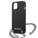 Karl Lagerfeld KLHCP13MPMK iPhone 13 6,1" hardcase czarny/black Leather Textured and Chain