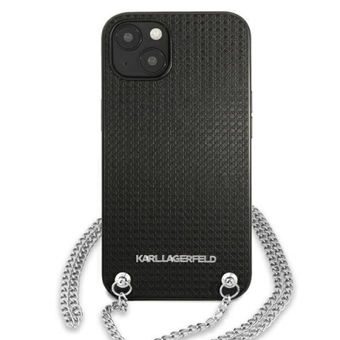 Karl Lagerfeld KLHCP13SPMK iPhone 13 mini 5,4" hardcase czarny/black Leather Textured and Chain
