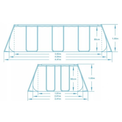 Basen ogrodowy stelażowy 404 x 201 x 100 cm 11w1 Bestway