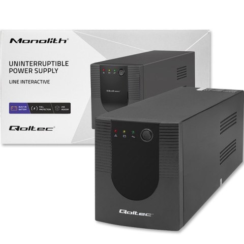 Qoltec 53777 zasilacz UPS Technologia line-interactive 2 kVA 1200 W 4 x gniazdo sieciowe