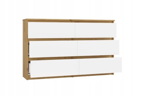 M6 MALWA KOMODA 120CM 6 SZUFLAD ART/BIEL KOMPLET