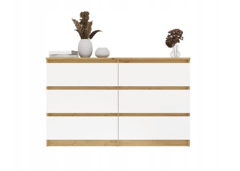 M6 MALWA KOMODA 120CM 6 SZUFLAD ART/BIEL KOMPLET