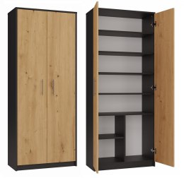 REGAŁ ZAMKNIĘTY OLIV 2D ANTRACYT/ARTISAN KOMPLET