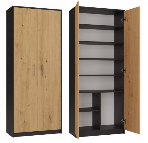 REGAŁ ZAMKNIĘTY OLIV 2D ANTRACYT/ARTISAN KOMPLET
