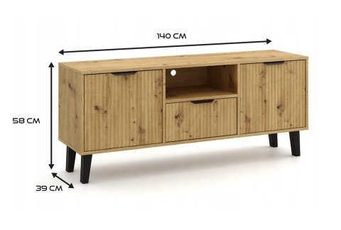 RTV SCANDI 2D1S SLIM DĄB ARTISAN