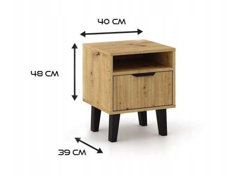STOLIK NOCNY SCANDI 1S SLIM DĄB ARTISAN