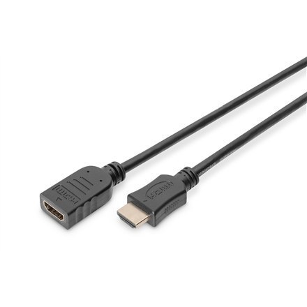 Digitus | męski | 19-pinowy HDMI typ A | żeński | czarny | 19-pinowy HDMI typ A | 5 m