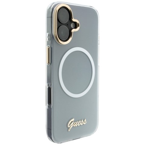 Etui Guess IML Gradient Script Metal MagSafe do iPhone 17 biały