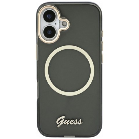 Etui Guess IML Script Metal MagSafe do iPhone 17 czarny