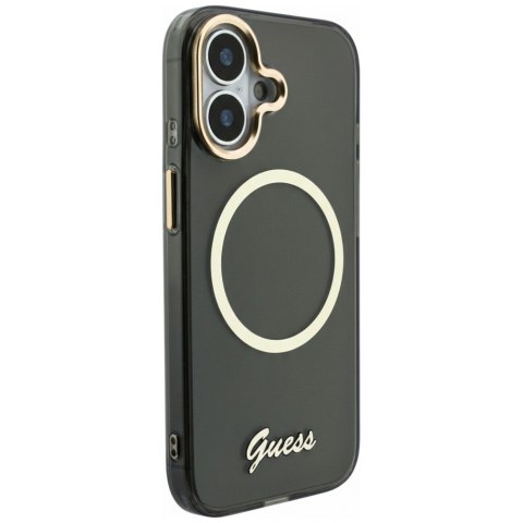 Etui Guess IML Script Metal MagSafe do iPhone 17 czarny