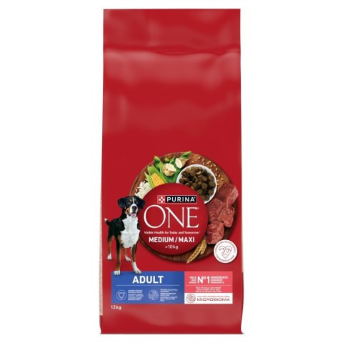 PURINA ONE MED/MAX Adult Beef & Rice 12kg