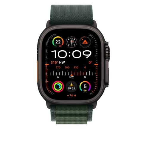 Opaska Apple Watch Alpine Loop Armband für Watch Ultra 49mm Dunkelgrün / Titan schwarz (S)