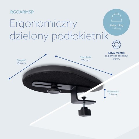 Podłokietnik ergonomiczny SPLIT/BLACK RGOARMSP R-GO TOOLS