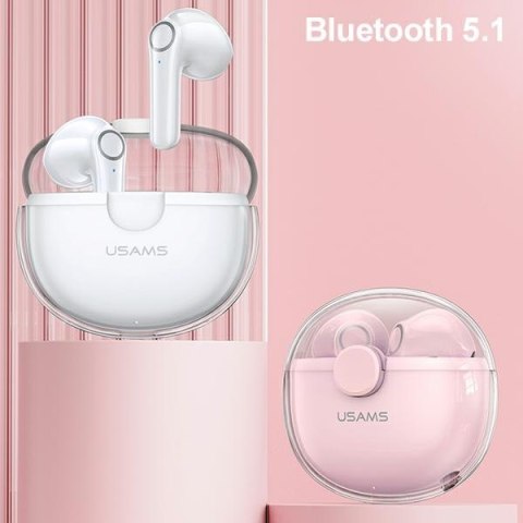USAMS Słuchawki Bluetooth 5.1 TWS BU series bezprzewodowe biały/white BHUBU01
