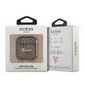 Guess GUA24GSMW AirPods cover brązowy/brown 4G Script Metal Collection