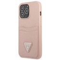 Guess GUHCP13XPSATPP iPhone 13 Pro Max 6,7" różowy/pink hardcase SaffianoTriangle Logo Cardslot