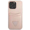 Guess GUHCP13XPSATPP iPhone 13 Pro Max 6,7" różowy/pink hardcase SaffianoTriangle Logo Cardslot