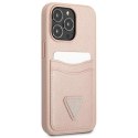 Guess GUHCP13XPSATPP iPhone 13 Pro Max 6,7" różowy/pink hardcase SaffianoTriangle Logo Cardslot