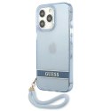 Guess GUHCP13LHTSGSB iPhone 13 Pro / 13 6,1" niebieski/blue hardcase Translucent Stap