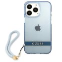 Guess GUHCP13LHTSGSB iPhone 13 Pro / 13 6,1" niebieski/blue hardcase Translucent Stap