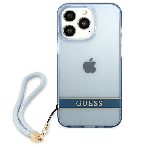 Guess GUHCP13LHTSGSB iPhone 13 Pro / 13 6,1" niebieski/blue hardcase Translucent Stap