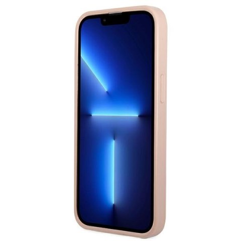 Guess GUHCP13MPSATPP iPhone 13 6,1" różowy/pink hardcase SaffianoTriangle Logo Cardslot