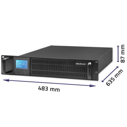 Qoltec Zasilacz awaryjny UPS RACK 2kVA 1600W LCD