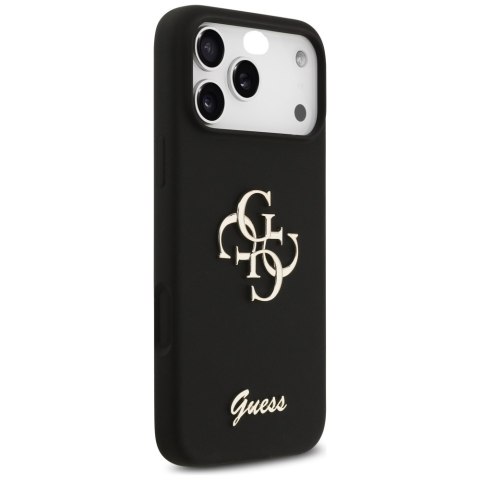Etui Guess Silicone Big 4G Script do iPhone 17 Pro Max czarny