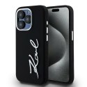 Etui Karl Lagerfeld Silicone Metal Script Logo do iPhone 15 Pro Max czarny