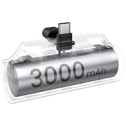Powerbank USAMS PB79 Mini Tail Plug Portable 3000mAh USB-C srebrny