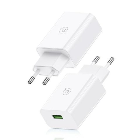 USAMS Ład. siec. 18W + kabel Lightning/USB-A Fast Charging biały/white series SC SCXLTZ03