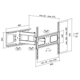 Uchwyt ścienny LCD/LED 37-70, max. 50kg