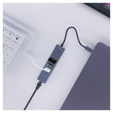 SAVIO AK-58 3-PORTOWY HUB USB-A Z ADAPTEREM RJ-45