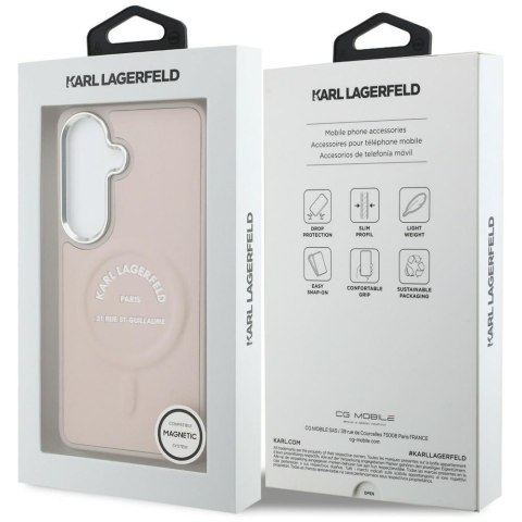 Etui Karl Lagerfeld Embossed Ring RSG Logo MagSafe do Samsung Galaxy S26 różowy