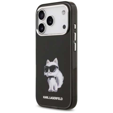 Etui Karl Lagerfeld IML Aquarelle Choupette & Logo MagSafe do iPhone 17 Pro czarny
