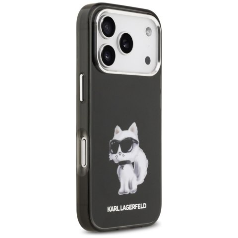 Etui Karl Lagerfeld IML Aquarelle Choupette & Logo MagSafe do iPhone 17 Pro czarny