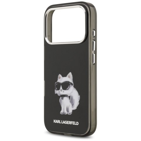 Etui Karl Lagerfeld IML Aquarelle Choupette & Logo MagSafe do iPhone 17 Pro czarny