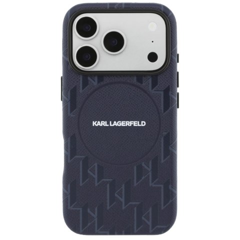 Etui Karl Lagerfeld Monogram logo MagSafe do iPhone 17 Pro niebieski