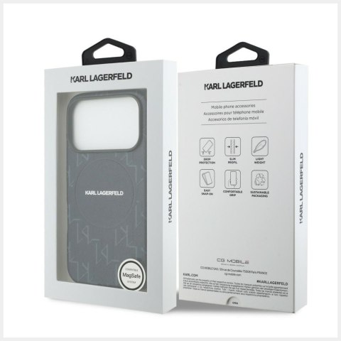 Etui Karl Lagerfeld Monogram logo MagSafe do iPhone 17 Pro niebieski
