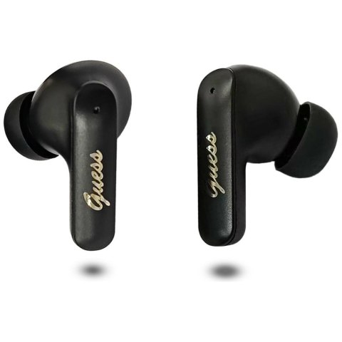 Słuchawki TWS Guess Script Metal Logo czarny