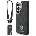 Zestaw Etui + Smycz Guess 4G Big Rhinestone Triangle Strap MagSafe do Samsung Galaxy S26 Ultra czarny