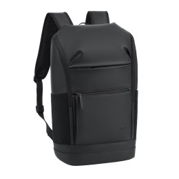 Rivacase Eden plecak City backpack Czarny Poliester, Skóra woskowana (Pull Up)