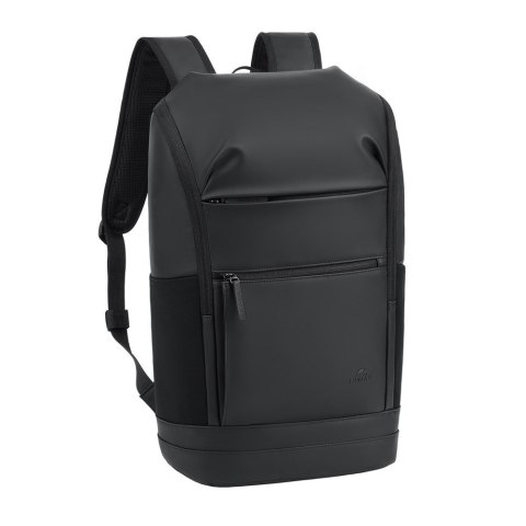 Rivacase Eden plecak City backpack Czarny Poliester, Skóra woskowana (Pull Up)