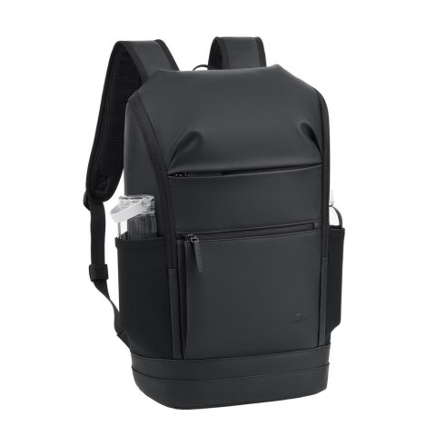 Rivacase Eden plecak City backpack Czarny Poliester, Skóra woskowana (Pull Up)