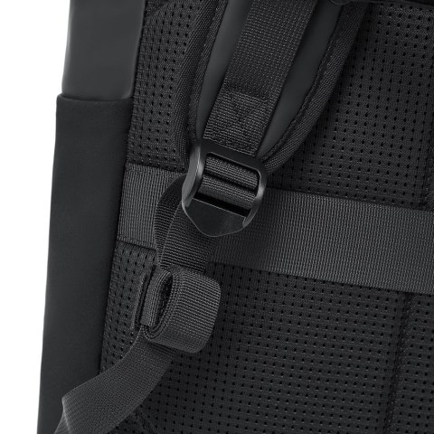 Rivacase Eden plecak City backpack Czarny Poliester, Skóra woskowana (Pull Up)