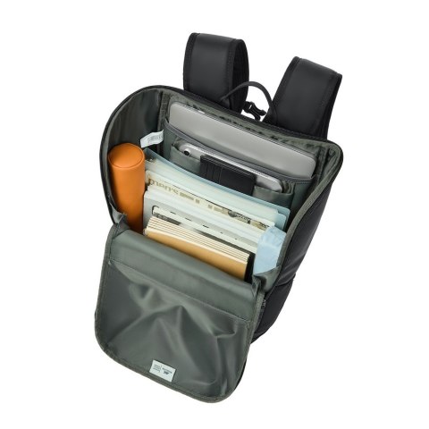 Rivacase Eden plecak City backpack Czarny Poliester, Skóra woskowana (Pull Up)