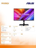 Monitor 32 cale PA328QV WQHD IPS 400cd/m2 DP HDMI2.0x2 DP USBx4 sRGB100% GŁOŚNIK PIVOT