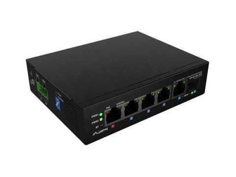 SWITCH LANBERG ILFE-4P-1GE-1S-90 LIGHT INDUSTRIAL POE 1XBT 3XAT SFP+ETH DIN FAST ETHERNET