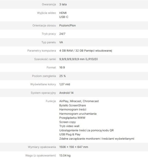 AVTEK MONITOR INFORMACYJNY DS2 43"
