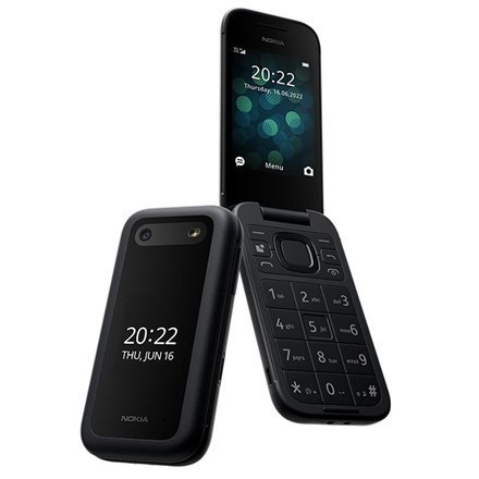 Nokia | 2660 Flip | Black | 2.8 "" | TFT LCD | 240 x 320 | Unisoc | 0.128 GB | Dual SIM | Nano-SIM | Yes | Main camera 0.3 MP |